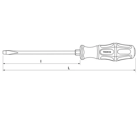 Отвертка 6х150мм шлицевая стержневая THORVIK арт. SDL6150Схема