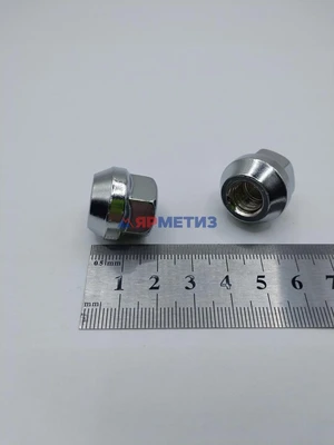 Гайка 10х1,5х18мм колеса конус хром открытая (ключ 17мм) арт. 300035-Cr