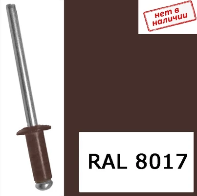 Заклепка 4,8х10мм вытяжная комбинированная RAL8017, коричневый