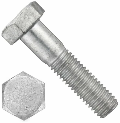 Болт DIN 931 36х100 с шестигранной головкой и неполной резьбой, класс прочности 8.8, оцинкованный