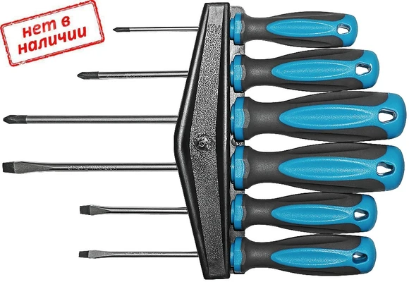 Набор отверток 6 шт. Техник на держателе Ph0.1.2+SL4.5.6  арт. 53900M