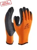 Перчатки зимние оранжевые, акриловые махровые с латексным черным рифленым покрытием 7G Arcticus 2630 W ECO