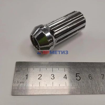 Гайка 12х1,25х51мм хром конус, закрытая 7-шлицевая арт. 307744 Cr
