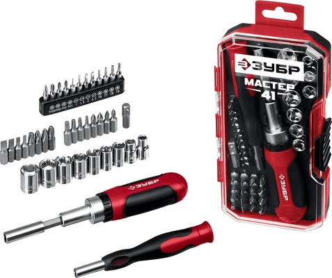 Набор отвертка с битами и торц.головками 41пр. ЗУБР Мастер арт. 25042