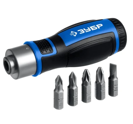 Отвертка реверсивная с битами (6 предметов) ЗУБР арт. 25171