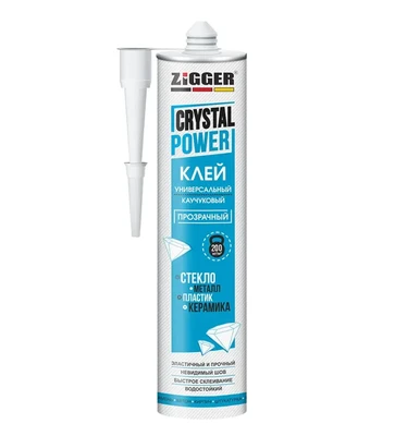 Клей каучуковый универсальный прозрачный ZIGGER CRYSTAL POWER (320 гр.)