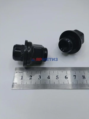 Гайка 12х1,5х37мм ключ 21мм, п/ш закрытая BLACK арт. H-98-0002NEW