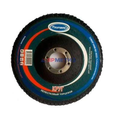 Круг 125х22мм A100 (14А 16/Р100) лепестковый TSUNAMI