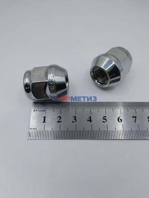 Гайка 12х1,25х27мм (ключ 21мм), конус закрытая (1706S)