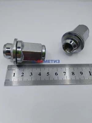 Гайка 12х1,5х35мм (ключ 21мм), прессшайба закрытая арт. 98-0002NEW