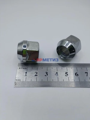 Гайка 14х1,5х21мм конус открытая, ключ 19мм (1109)