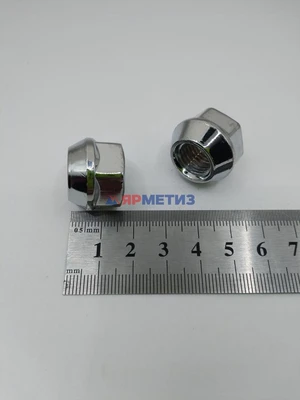 Гайка 12х1,5х17мм хром конус открытая, (ключ 19мм) арт. H-1107S