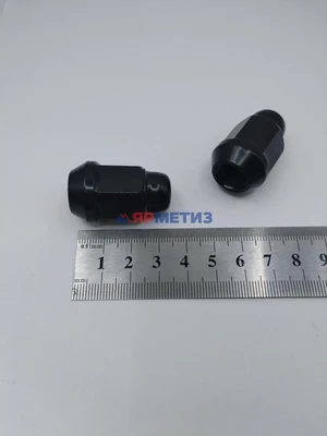 Гайка 12х1,25х35мм (ключ 19мм), конус закрытая черная (2006 BLACK)
