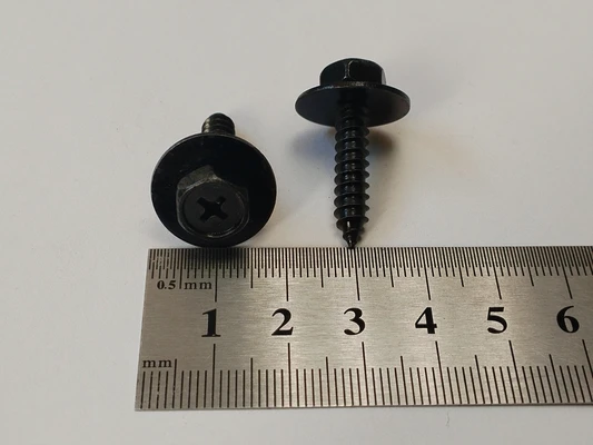 Саморез 5,5х25мм крест под ключ с шайбой, черный (C-03)