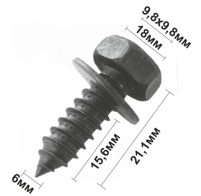 Саморез 6х15,6мм крест под ключ с шайбой 18мм арт. Н2067