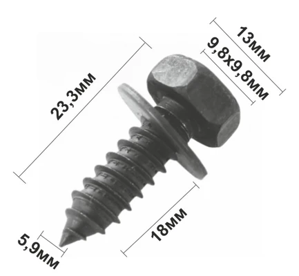 Саморез 5,9х18мм крест под ключ с шайбой 13 мм арт. Н2066
