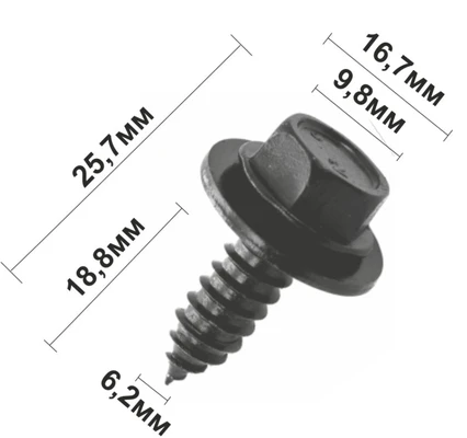 Саморез 6,2х18,8мм под ключ с шайбой 16,7 мм арт. Н2076