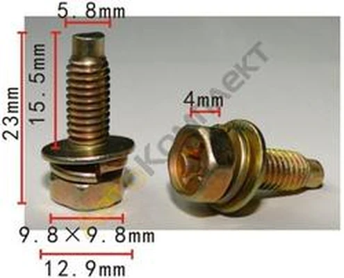 Болт 5,8х15,5мм гровер + с шайбой 12,9мм арт. Н2109
