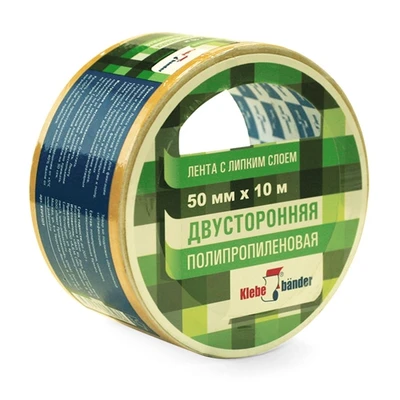 Скотч 2-х сторонний 50ммх25м полипропиленовый, арт. 50*25PP