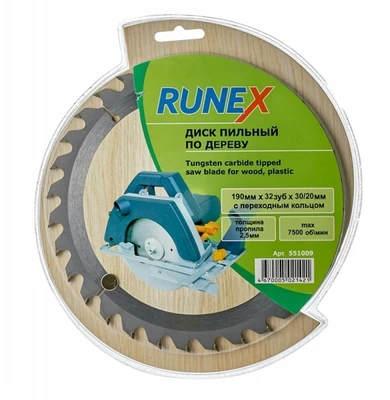 Диск 190х32зубх30/20мм циркулярный RUNEX арт. 551009