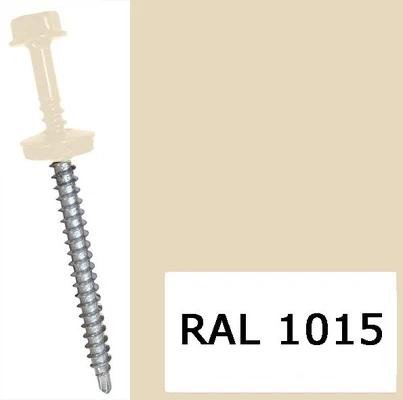 Саморез кровельный 4,8х29мм со сверлом и шайбой по дереву RAL 1015