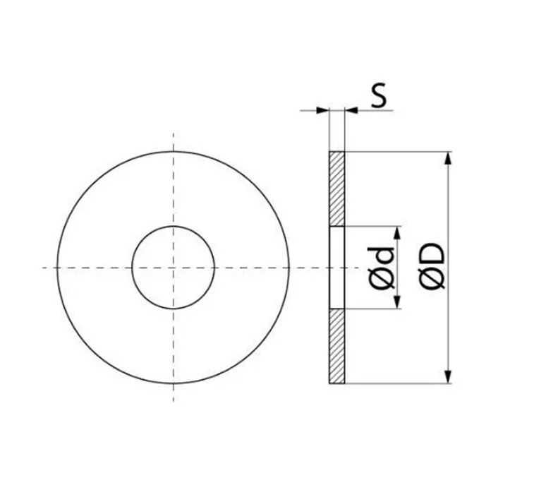 Чертеж шайбы с отверстием пример
